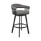 Armen Living Naomi and Chelsea 5-Piece Counter Height Dining Set in Black Metal and Gray Faux Leather SETNMCHGRBL5 - alternate 5